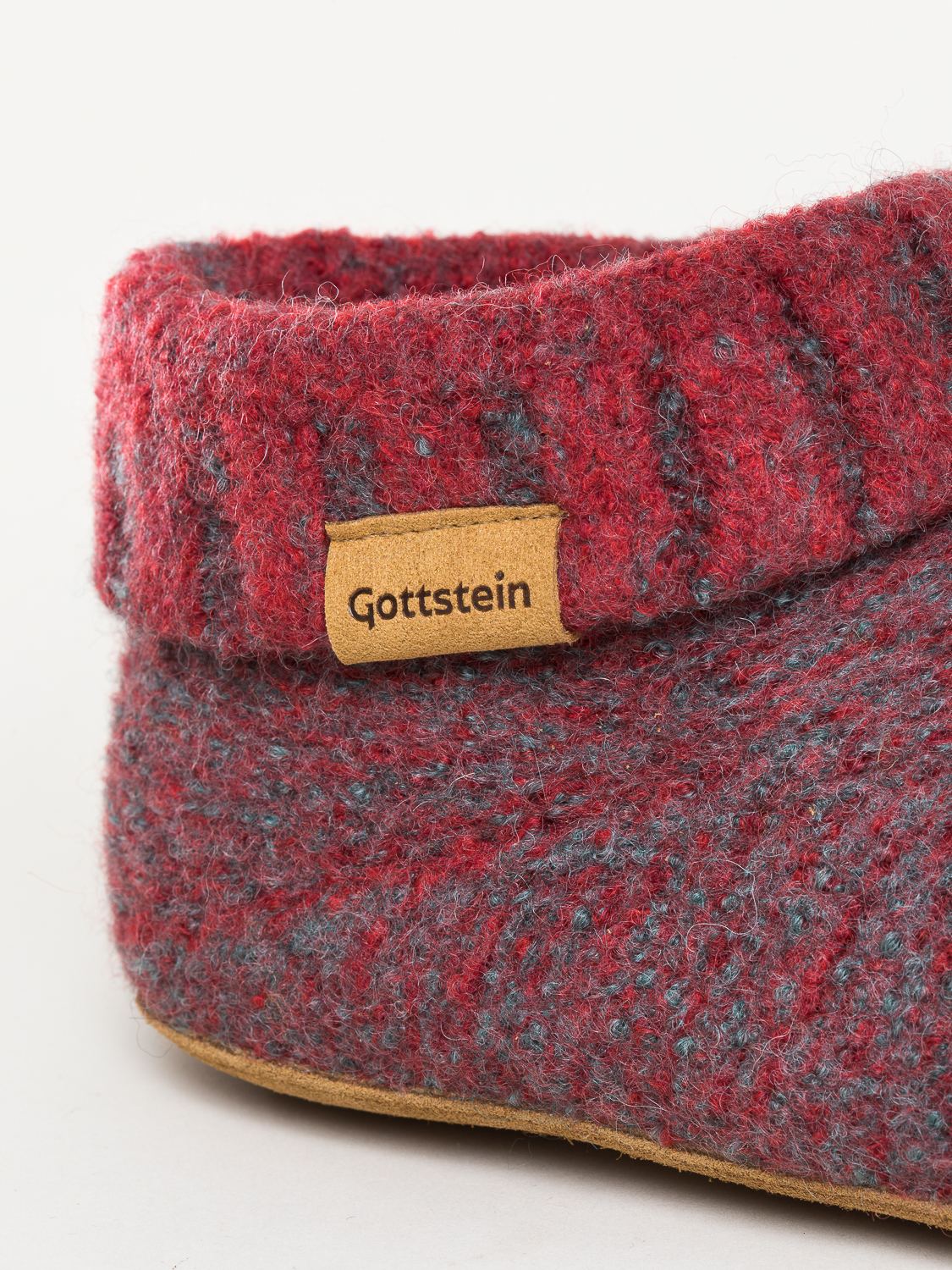 Filzhausschuhe FREISING rot grau meliert 38