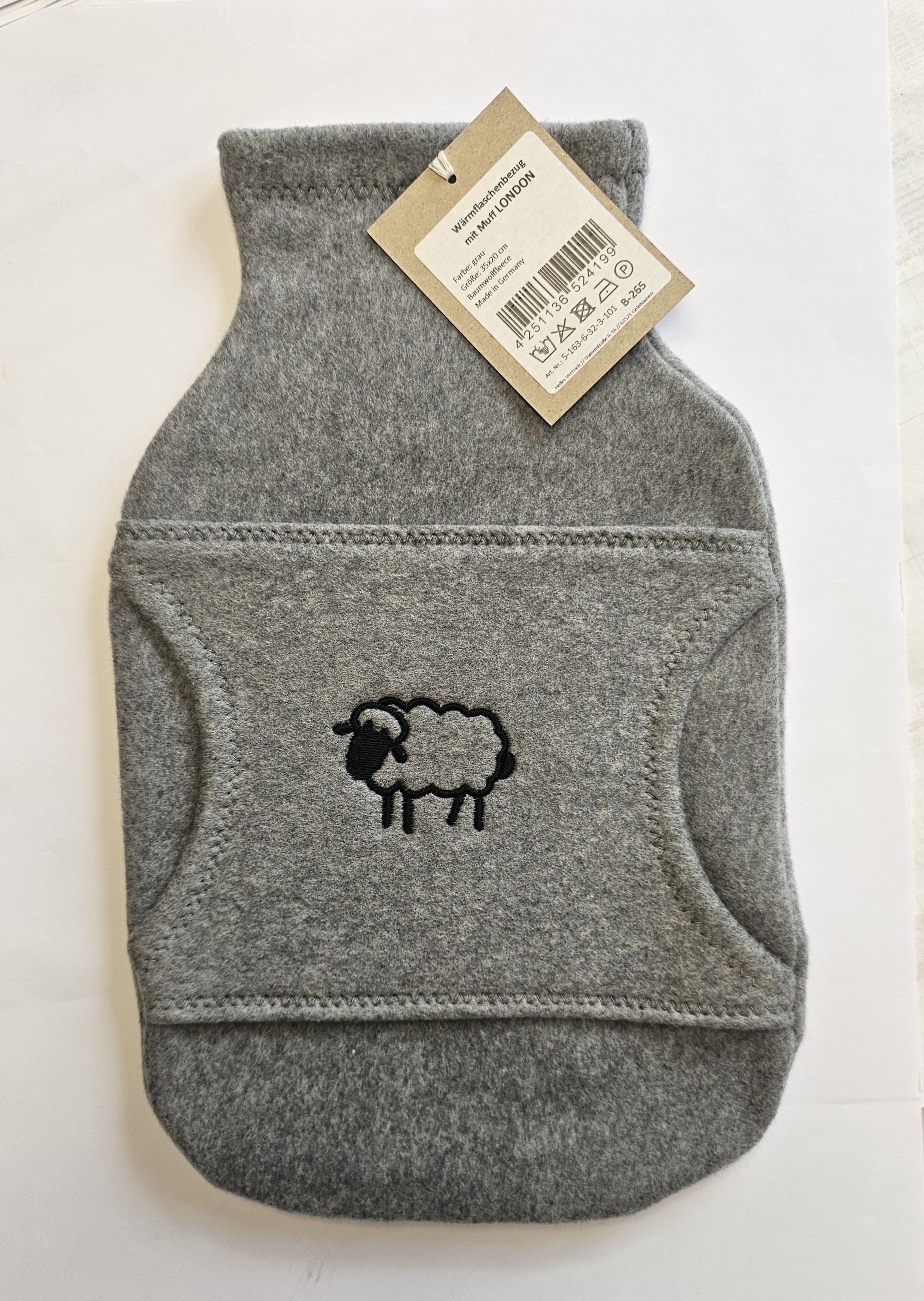 Wärmflaschenbezug mit Muff LONDON
