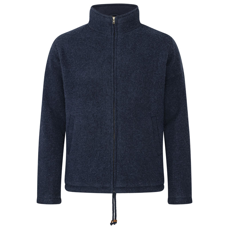 Strickjacke mit Stehkragen POEL dunkelblau Größe M